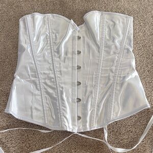 Elegant White Satin Corset